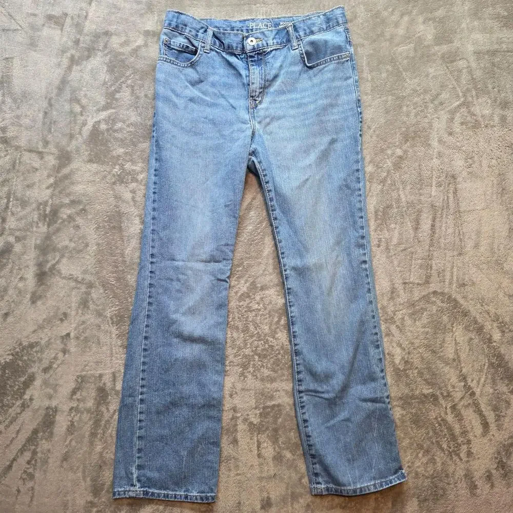 The Children's Place Jeans Kids 16 Blue Bootcut Denim Regular Fit Casual